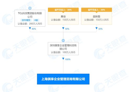 tcl科技關(guān)聯(lián)公司在上海成立倜享企業(yè)管理咨詢 注冊(cè)資本100萬(wàn)